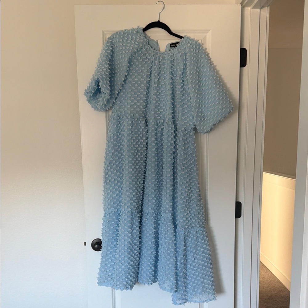 Over sized Sister Jane Light Blue Textured Dress